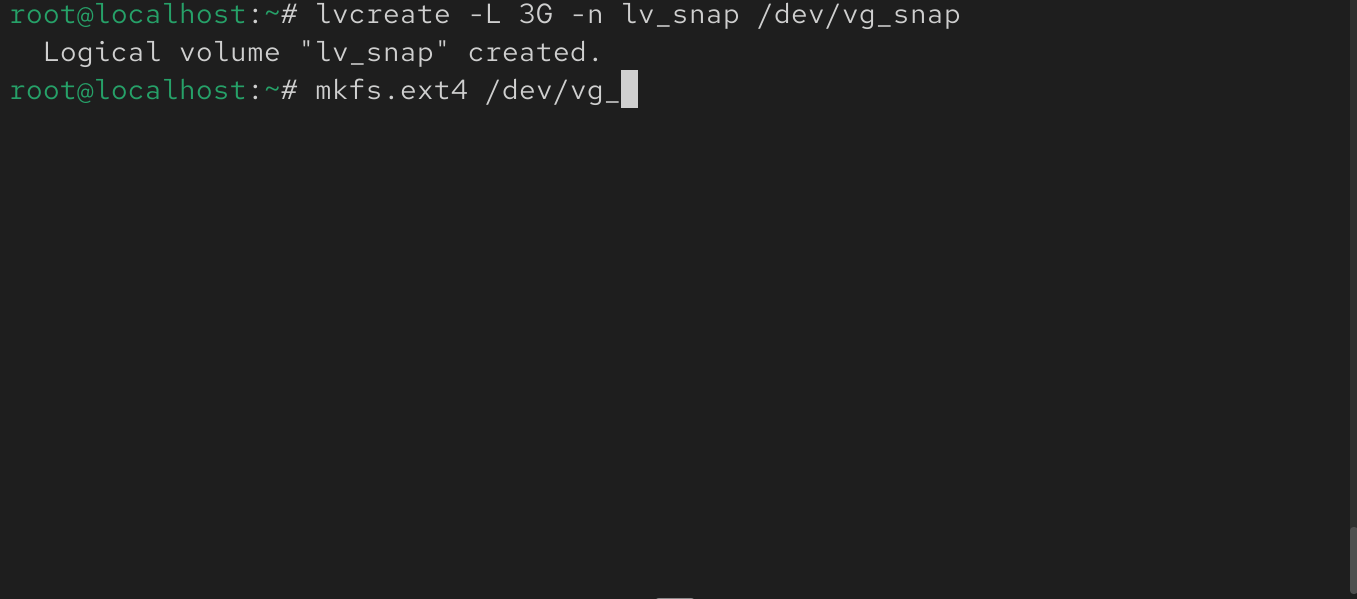 LVM Resizing and Snapshot