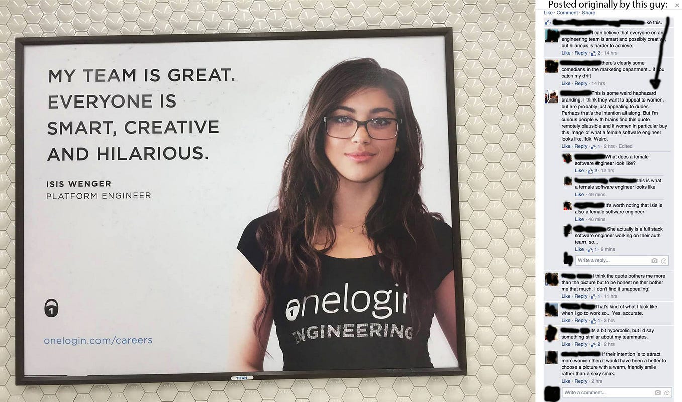 The ad that prompted the #ilooklikeanengineer campaign.