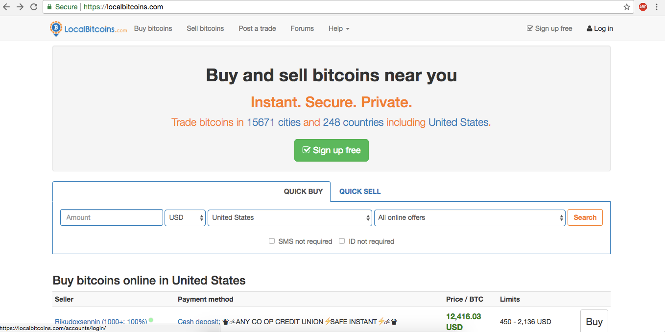 sell bitcoin for cash near me