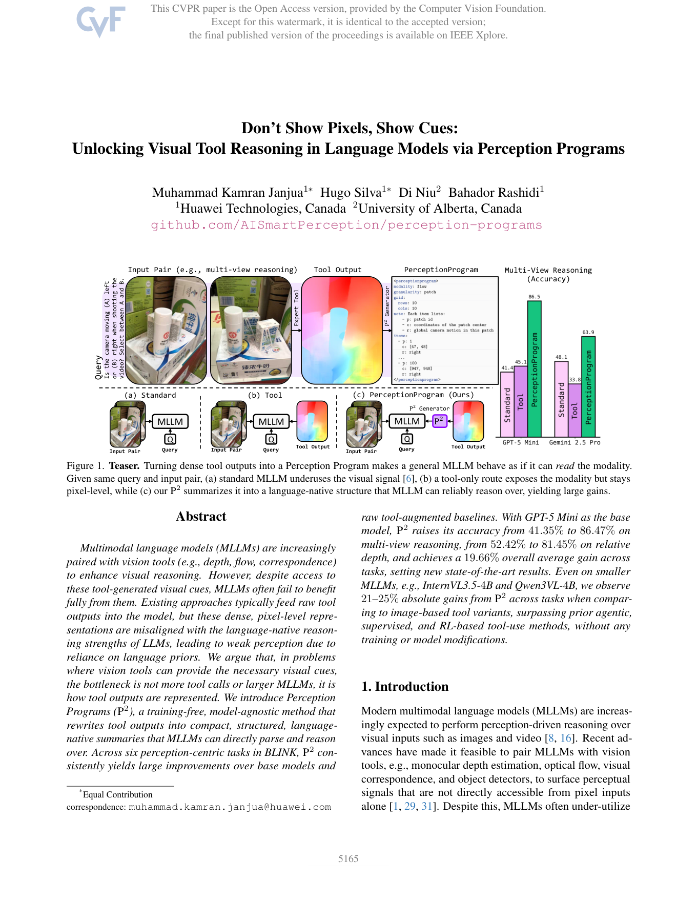Teaching Multimodal LLMs to Actually See: Perception Programs (P²)