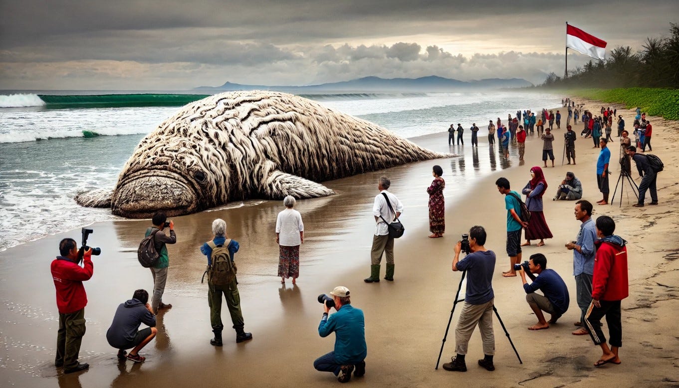 Massive Sea Creature Washes Ashore in Indonesia: The Mystery of the Sh
