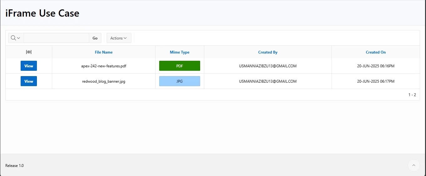 Seamless Inline File Viewer in Oracle APEX