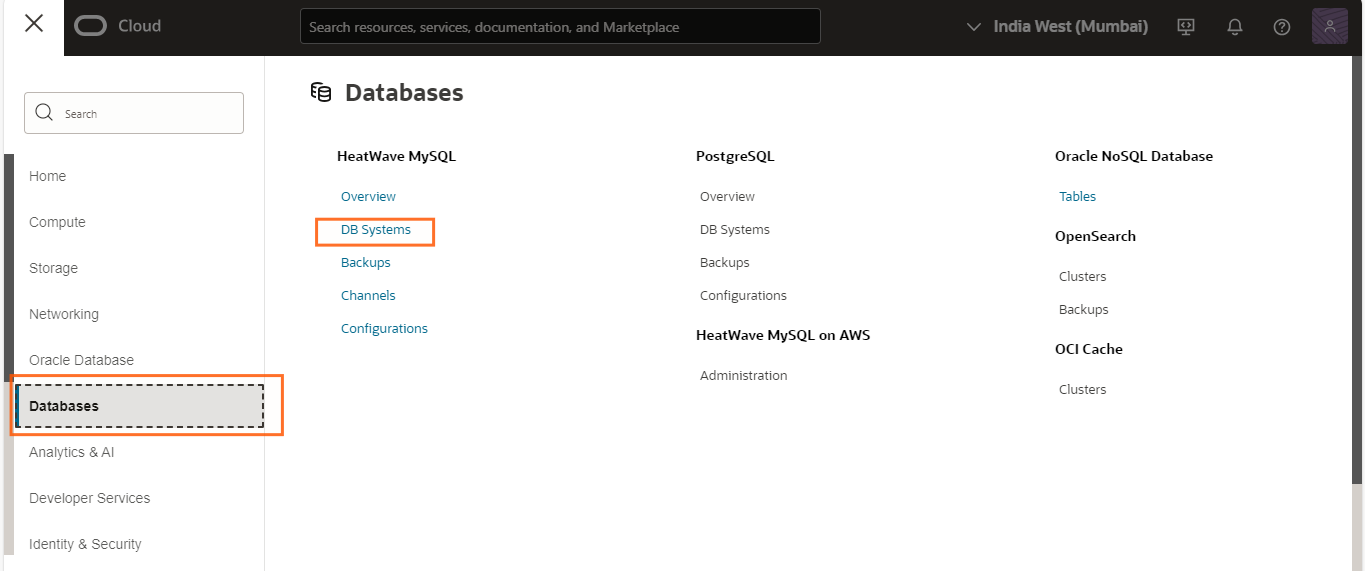 Create MYSQL Paas (HeatWave MySQL) Service on Oracle Cloud — OCI