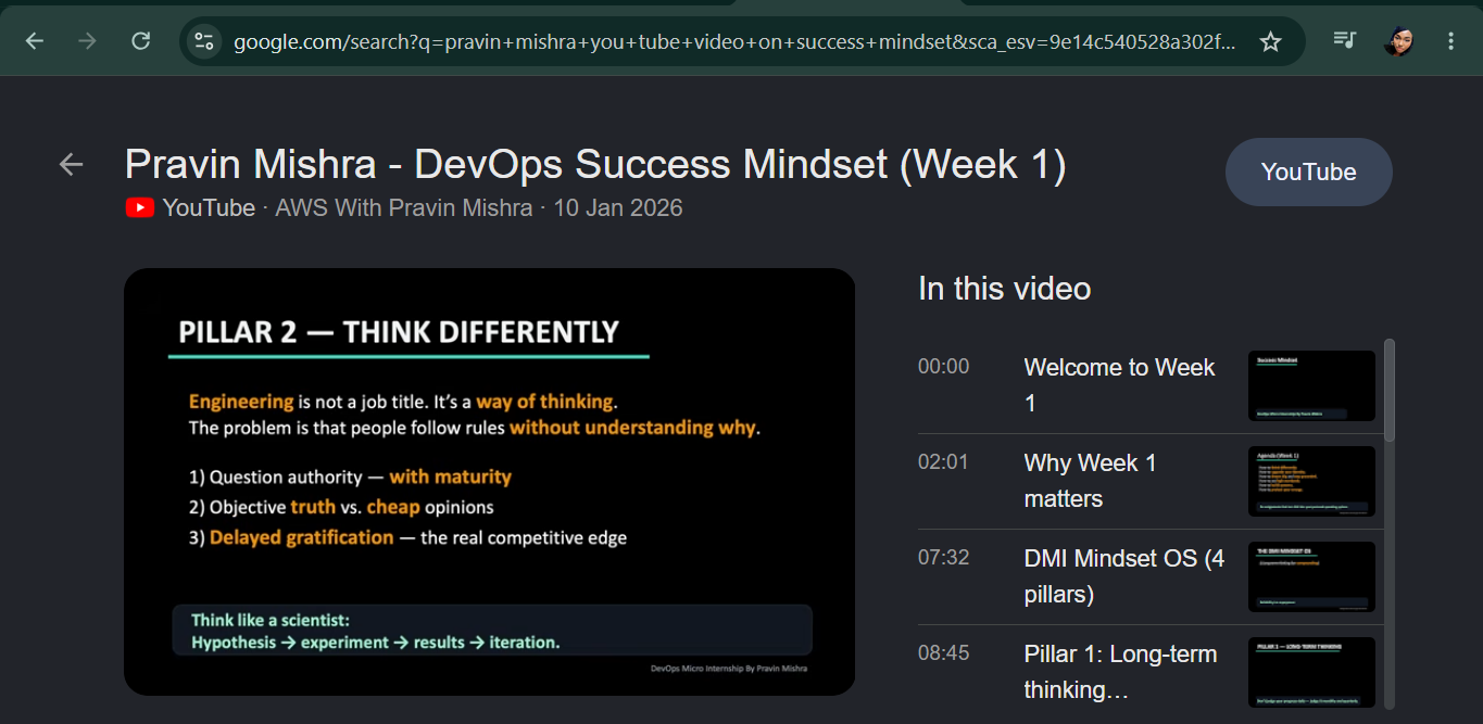 Week 1 Reflection: The DevOps Success Mindset That Changed How I Learn