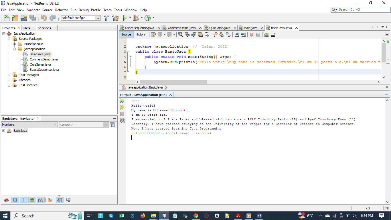 When did I start Java Programming?