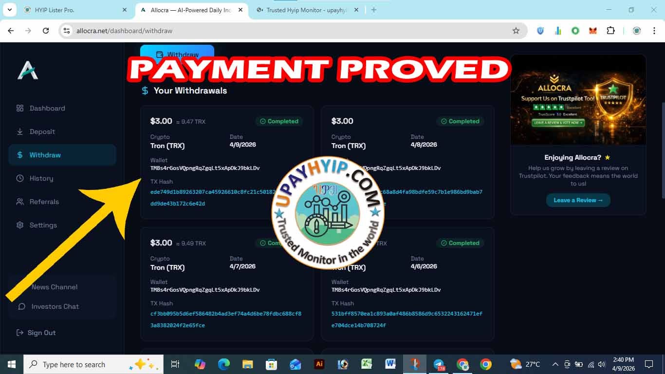 PAYMENT PROVED