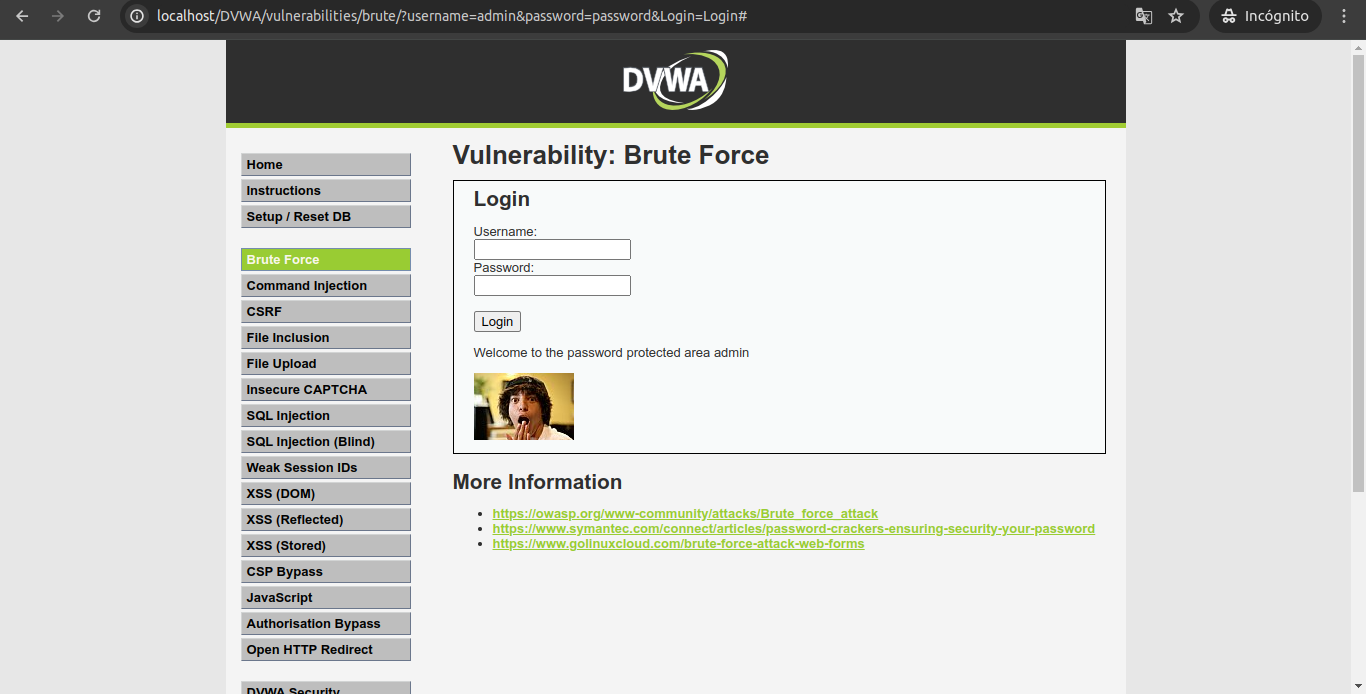 Brute Force Attack DVWA with Hydra