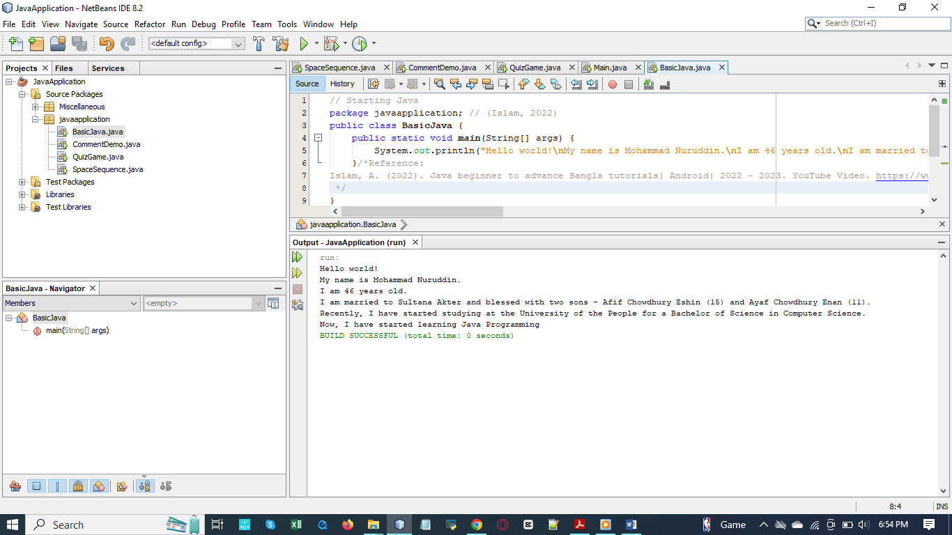When did I start Java Programming?