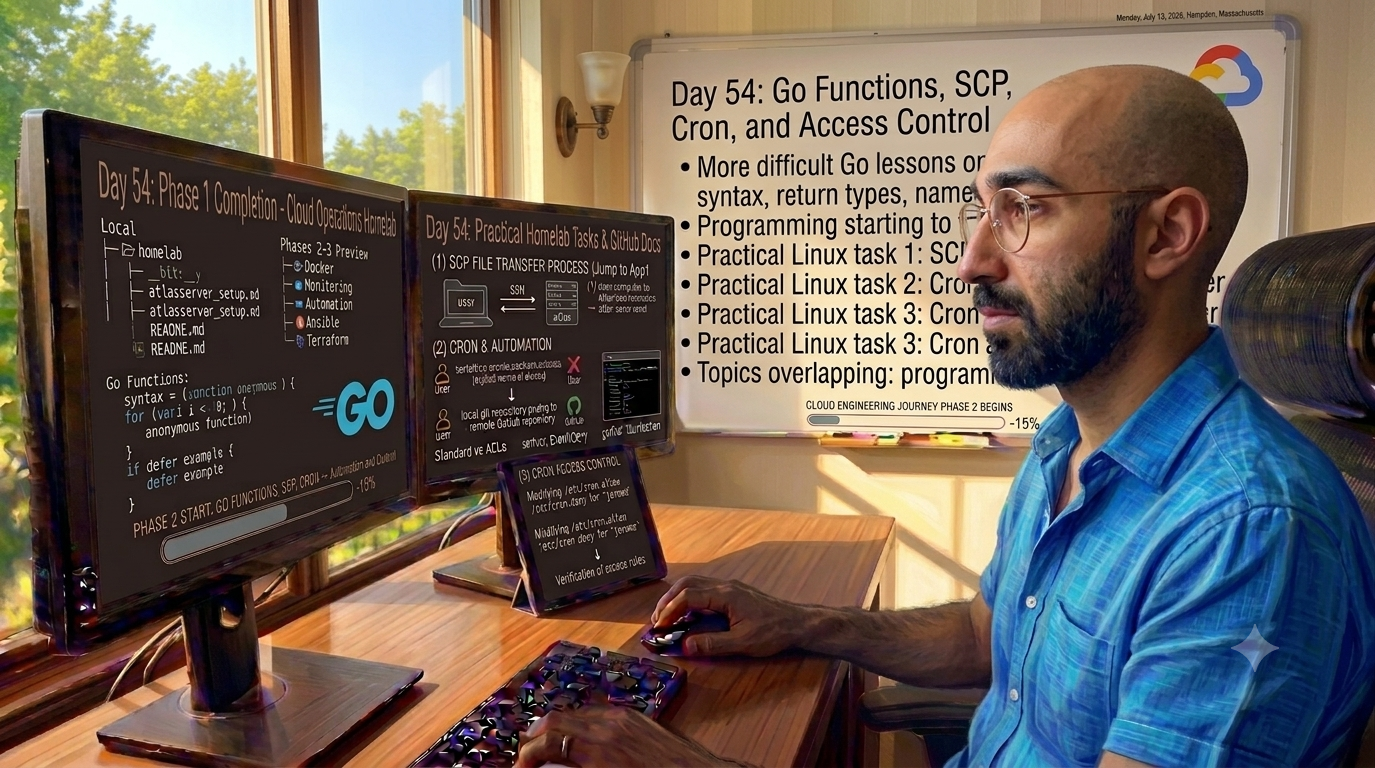 Day 54 of My Cloud Engineering Journey: Go Functions, Secure File Transfers, Cron Jobs, and Access…