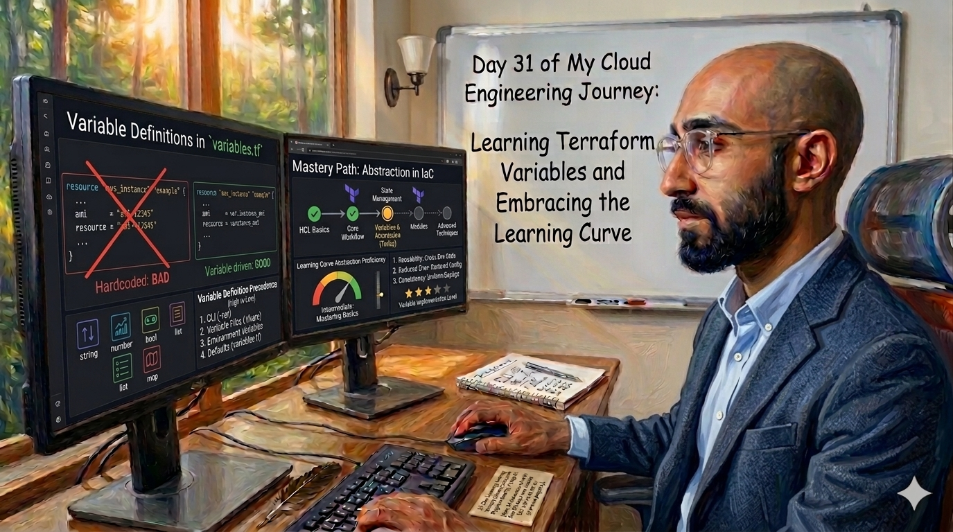 Day 31 of My Cloud Engineering Journey: Learning Terraform Variables and Embracing the Learning…