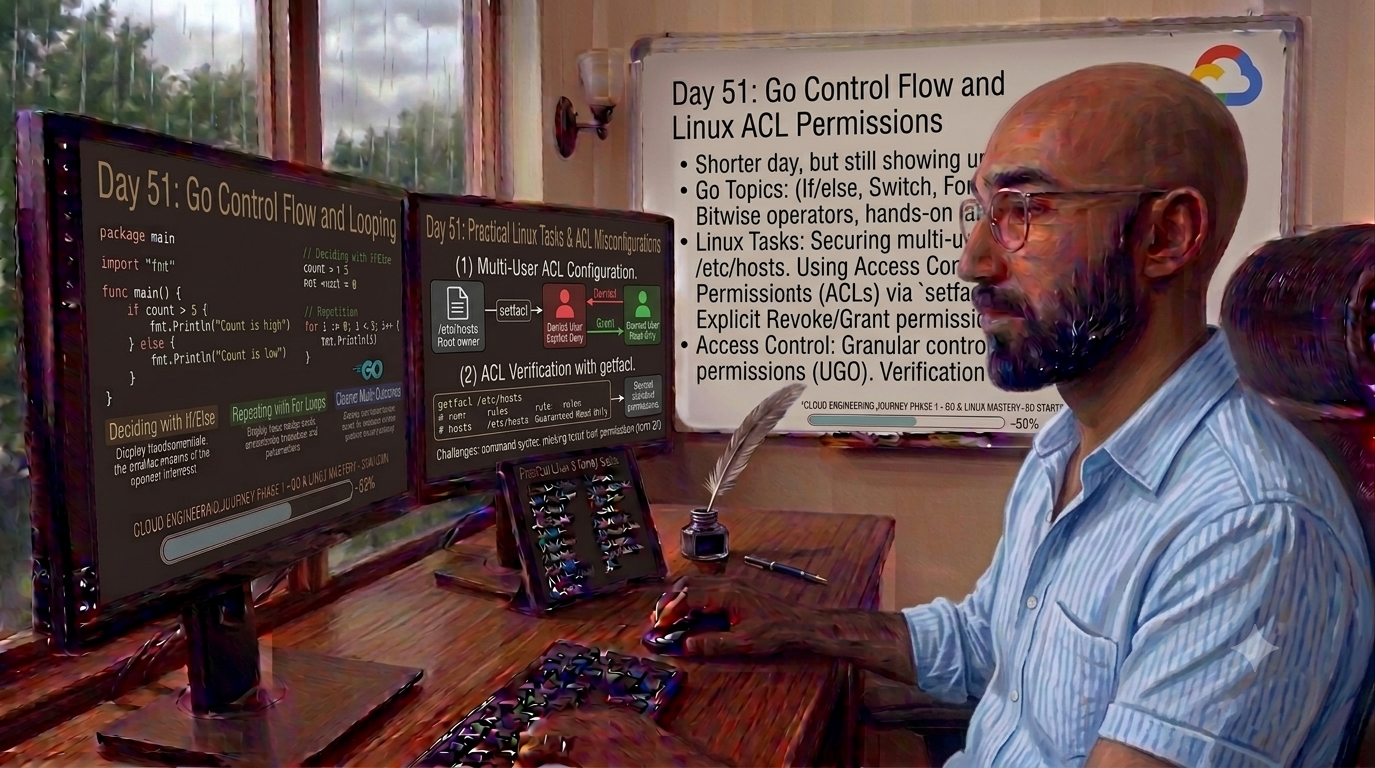 Day 51 of My Cloud Engineering Journey: Go Control Flow and Linux ACL Permissions