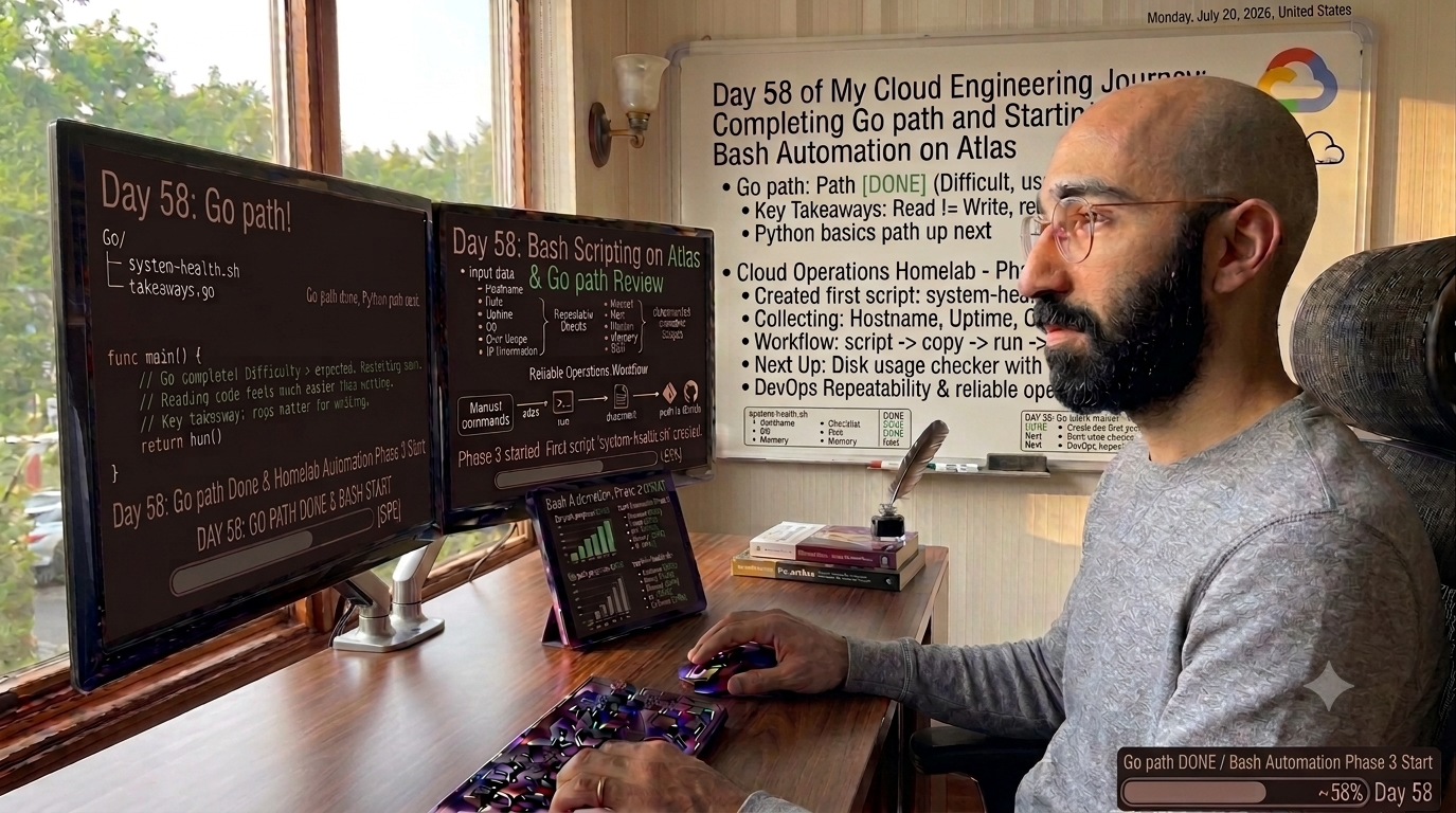 Day 58 of My Cloud Engineering Journey: Completing Go Basics and Starting Bash Automation on Atlas