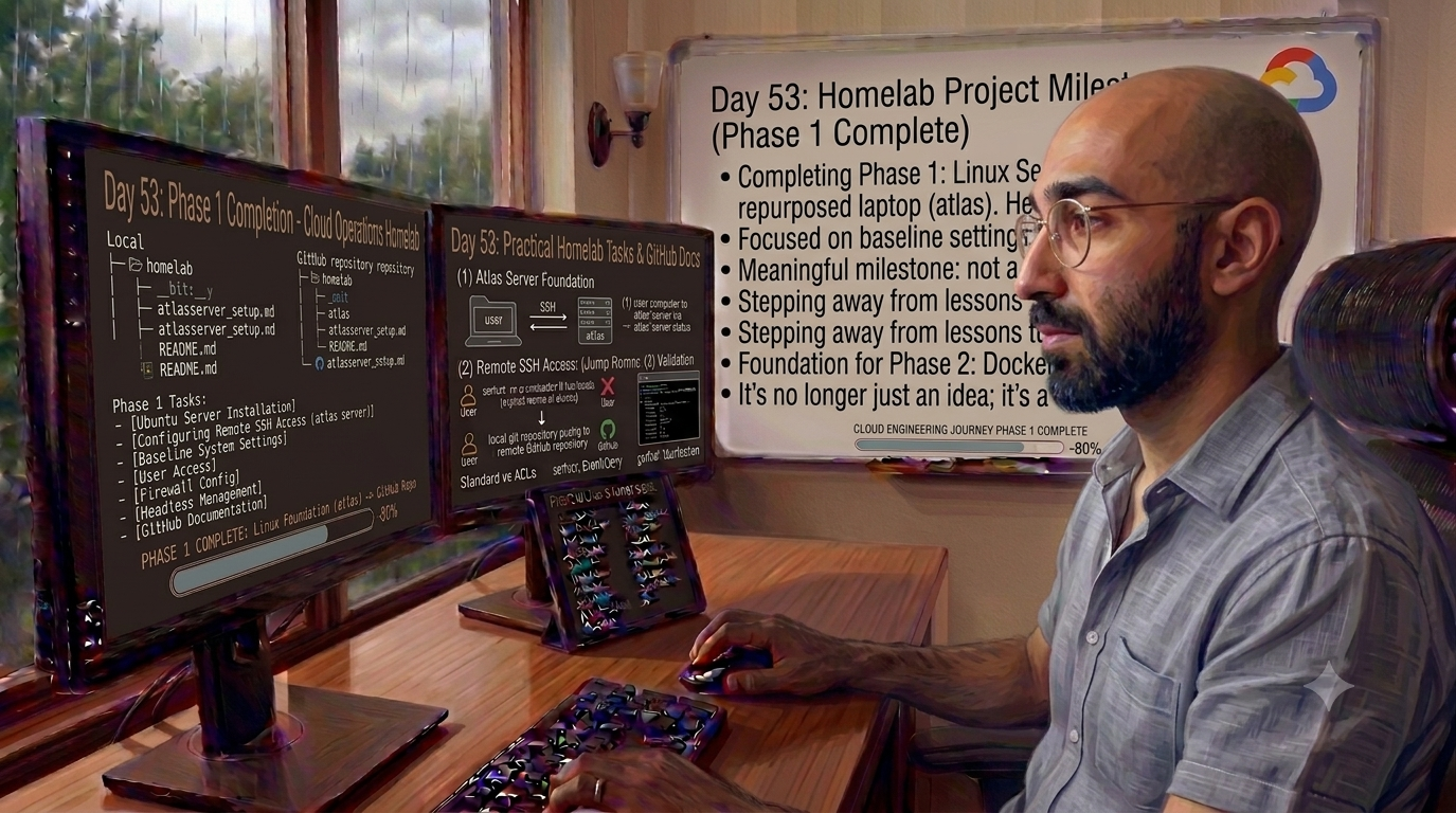 Day 53 of My Cloud Engineering Journey: Completing Phase 1 of My Cloud Operations Homelab