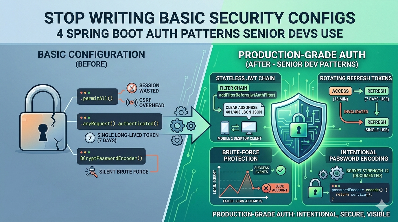 Stop Writing Basic Security Configs: 4 Spring Boot Auth Patterns Senior Devs Use Instead