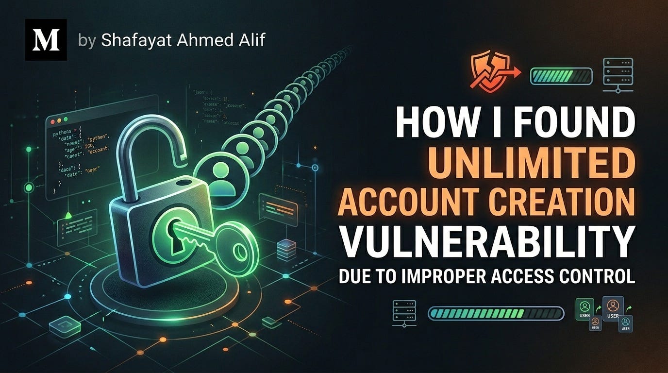 How I Found Unlimited Account Creation Vulnerability Due to Improper Access Control