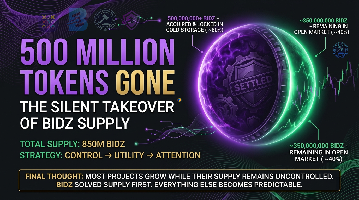 500 Million Tokens Gone: The Silent Takeover of BIDZ Supply