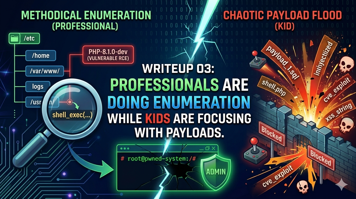 Writeup 03: Professionals are Doing Enumeration While Kids are focusing with payloads.
