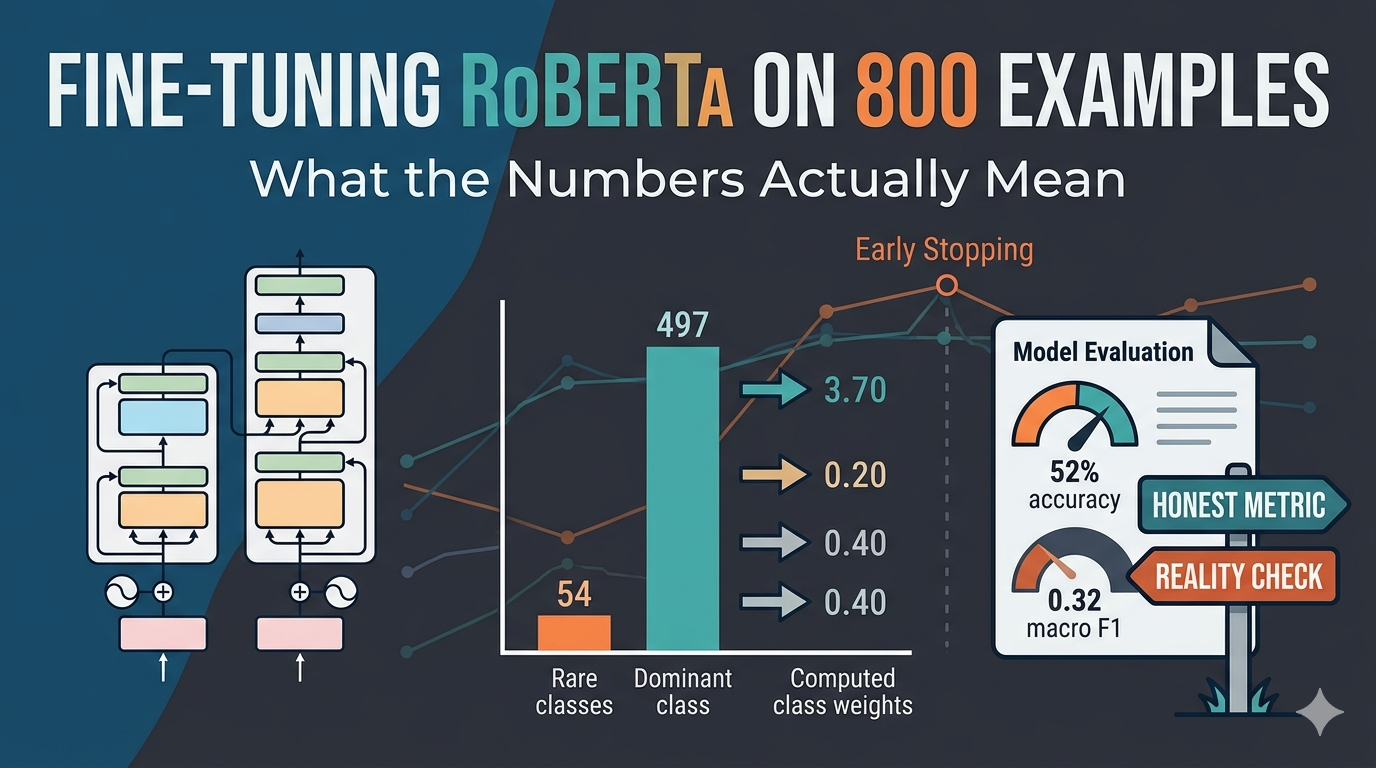 Part 3: Fine-Tuning RoBERTa on 800 Examples: What the Numbers Actually Mean