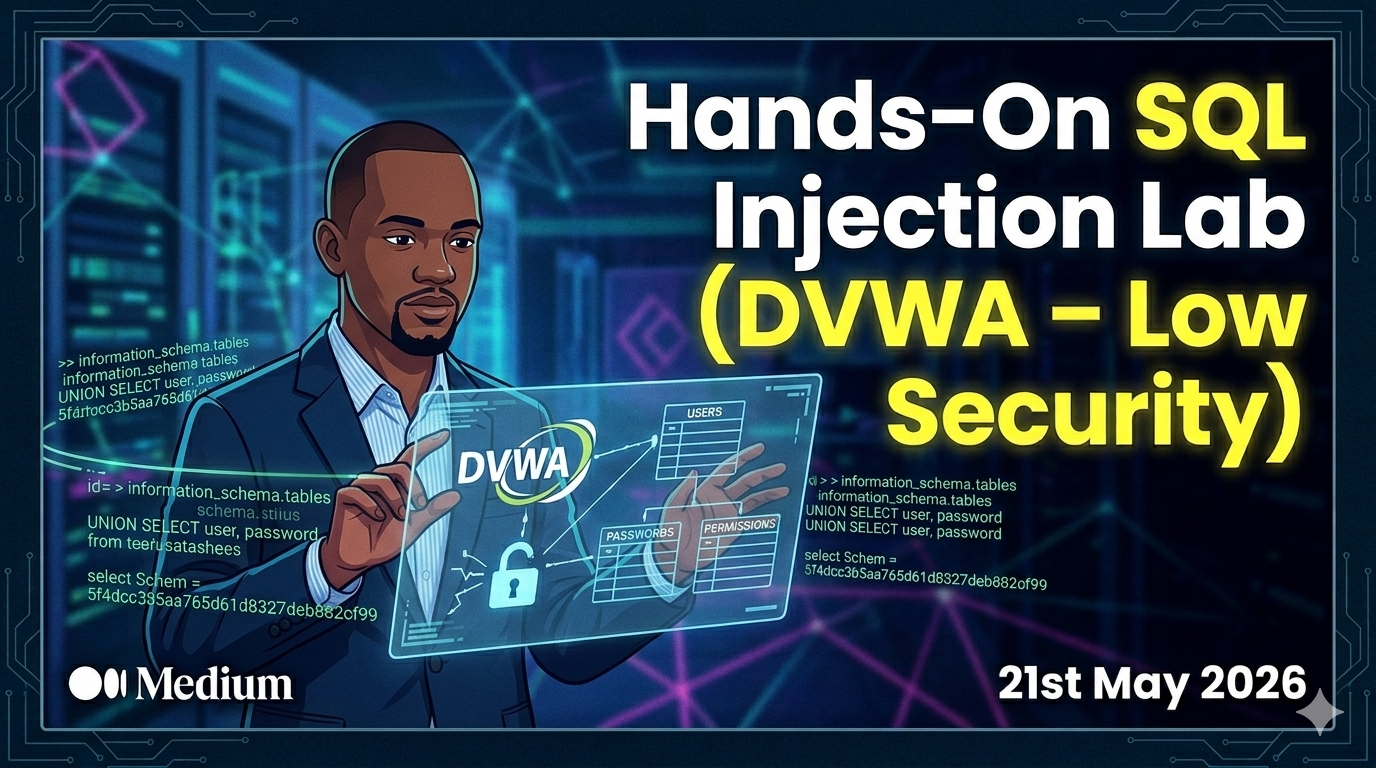 Hands-On SQL Injection Lab (DVWA — Low Security)