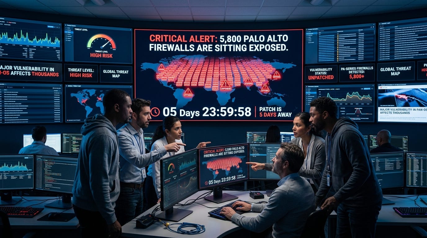 5,800 Palo Alto Firewalls Are Sitting Exposed. The Patch Is 5 Days Away.