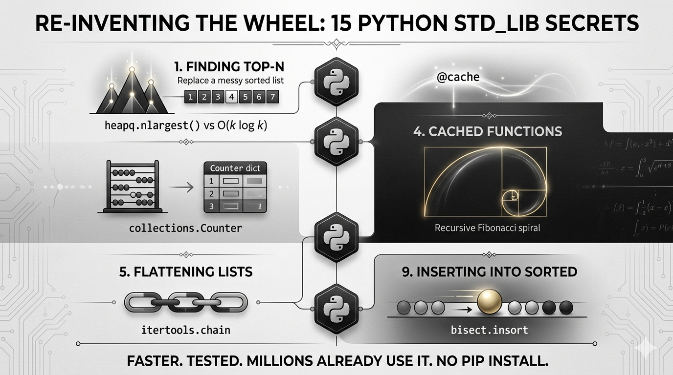 You Have Been Writing These 15 Python Functions From Scratch. They Already Exist in stdlib