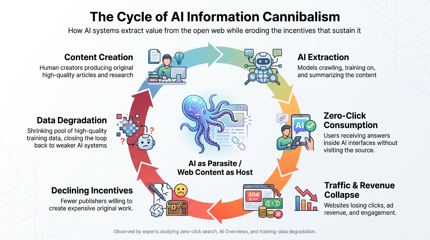 Content Cannibalism: How AI Consumes the Web It Depends On