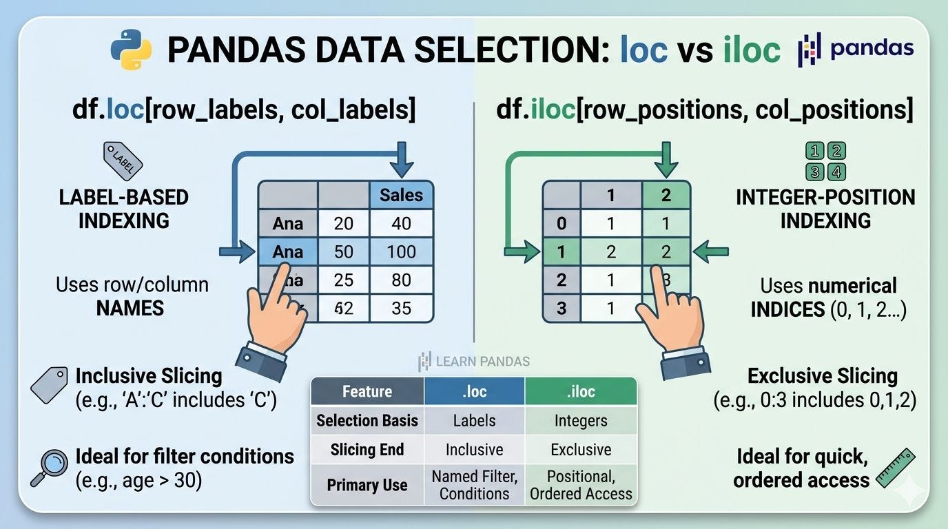 .loc vs .iloc: Qual a diferença?