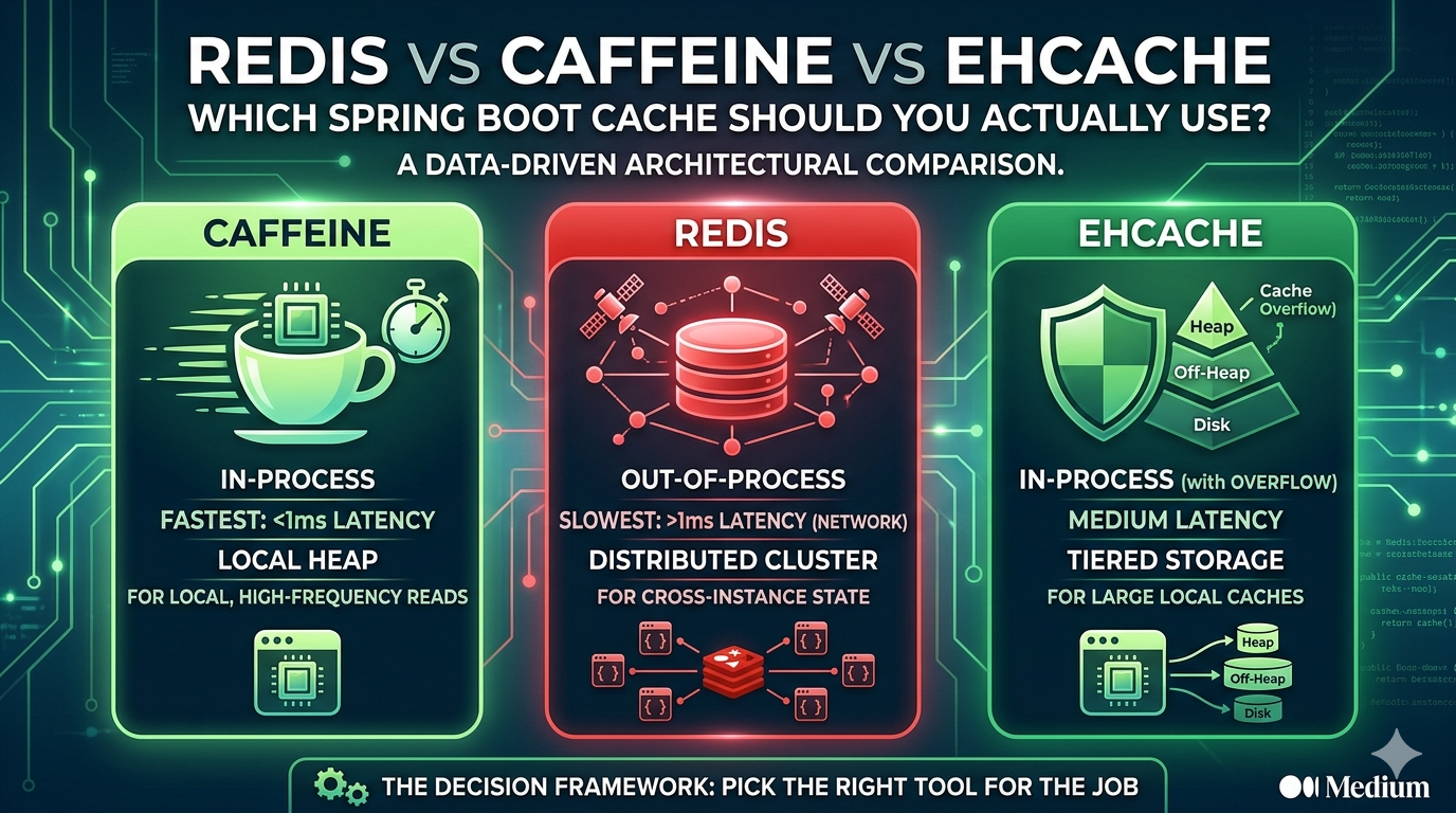 Redis vs Caffeine vs Ehcache: Which Spring Boot Cache Should You Actually Use?