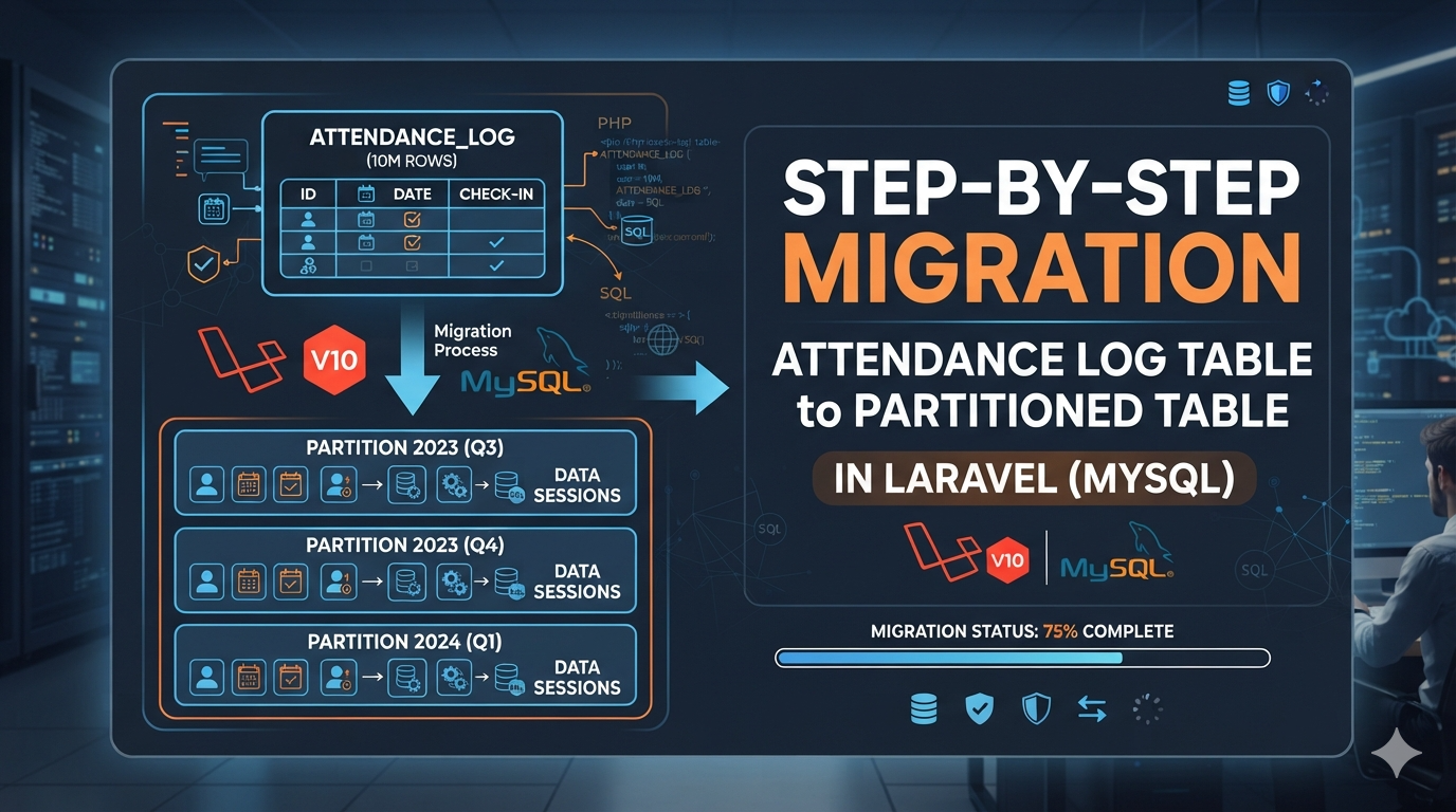 Step-by-step Migration of an Existing Attendance log Table to a Partitioned Table in Laravel (MySql…