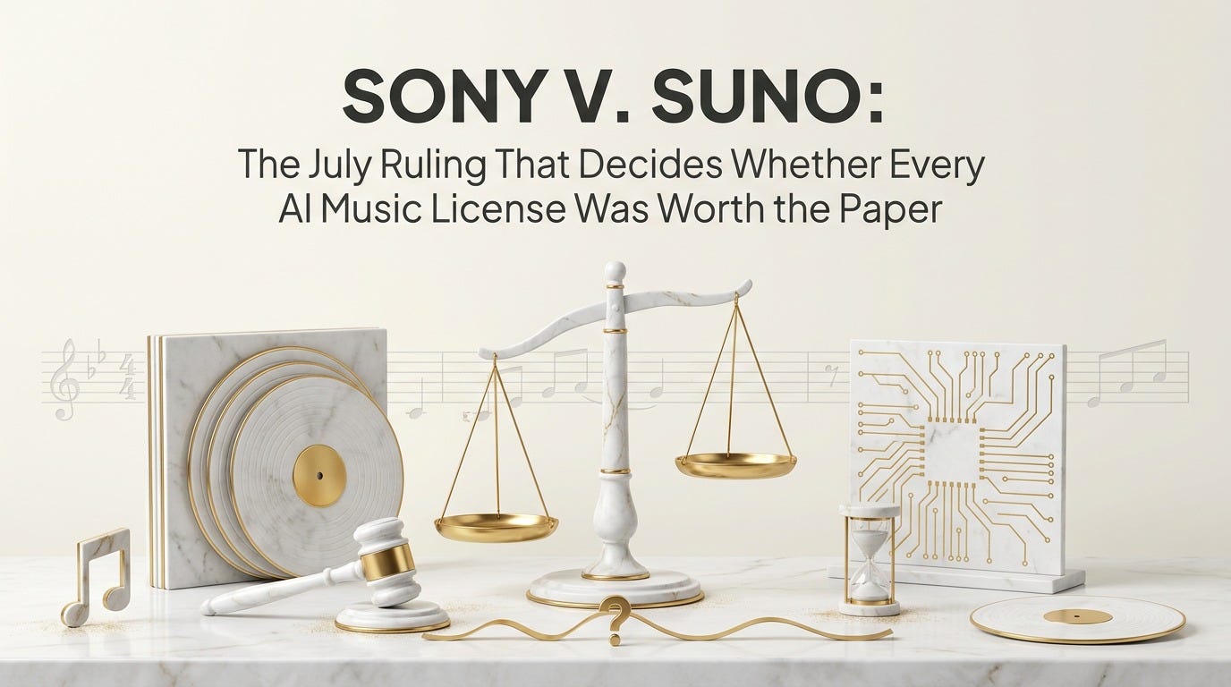 Sony v. Suno: The July Ruling That Decides Whether Every AI Music License Was Worth the Paper