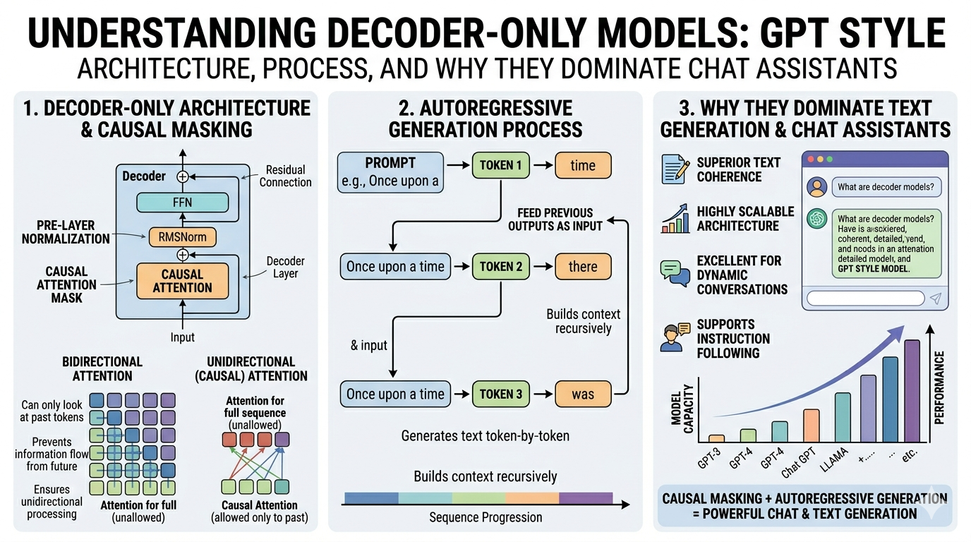 The One-Way Mirror — Why Decoder-Only Models Became the Architecture of the AI Age