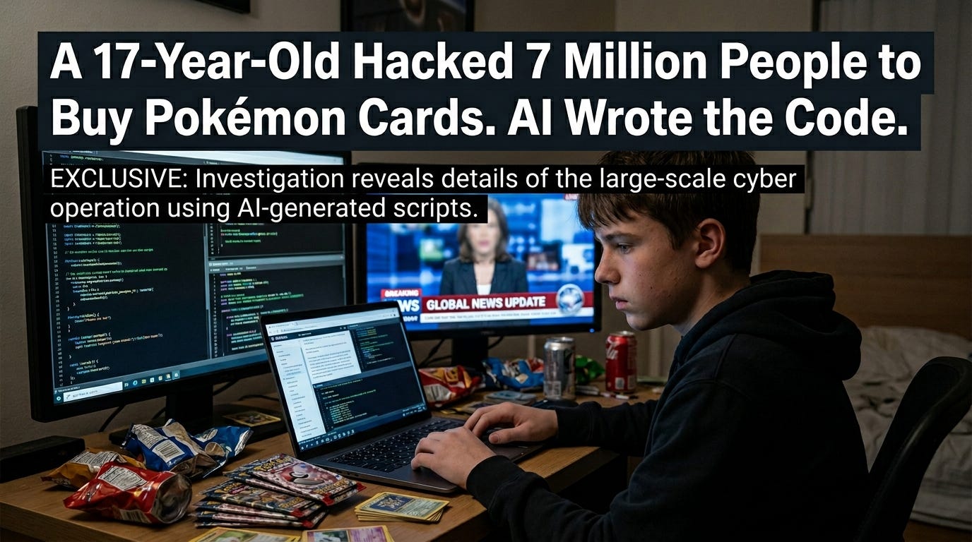 A 17-Year-Old Hacked 7 Million People to Buy Pokémon Cards. AI Wrote the Code.