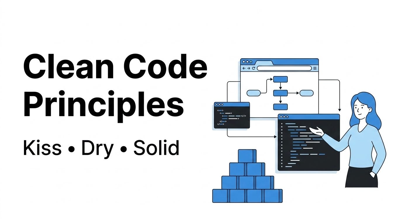 Software Development Principles Every Beginner Should Know: KISS, DRY, and SOLID.