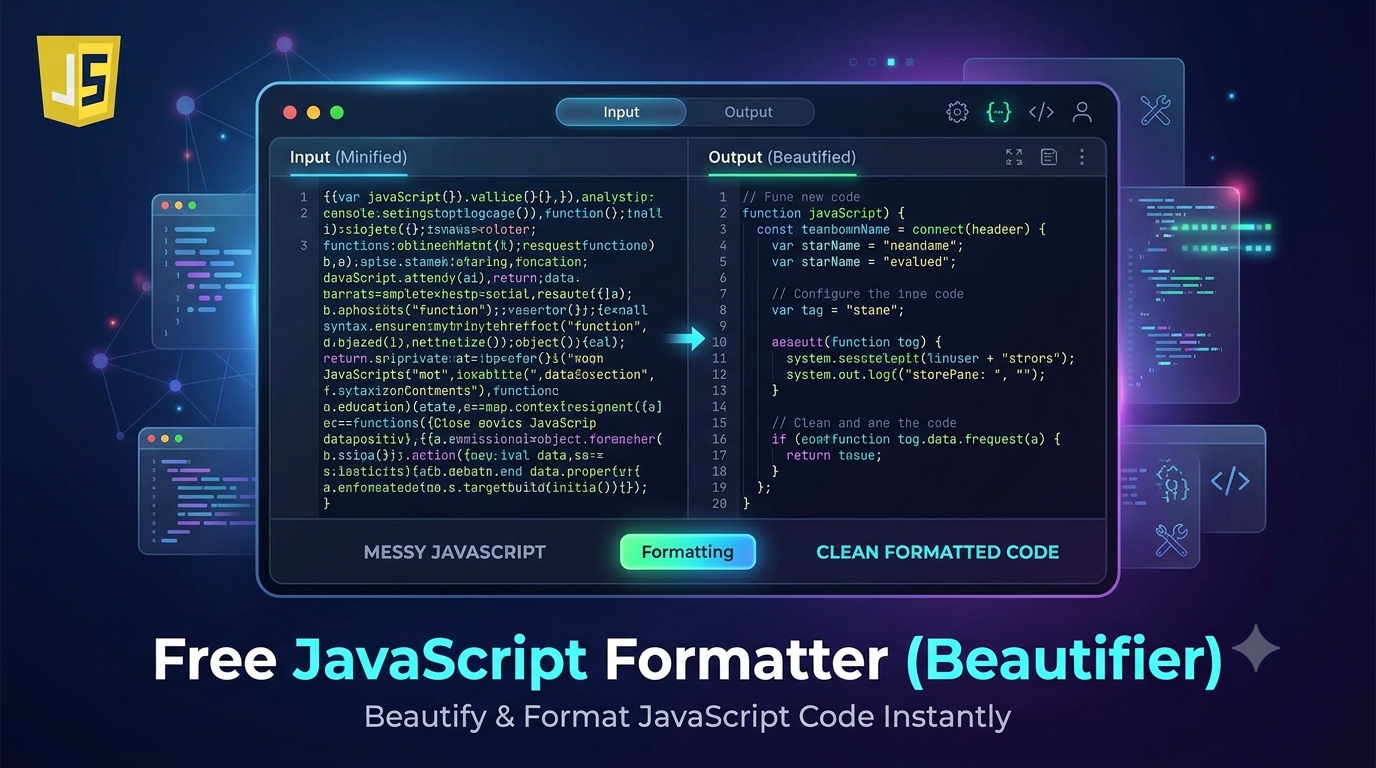 Free JavaScript Formatter (Beautifier): Format Your JS Code Online Instantly
