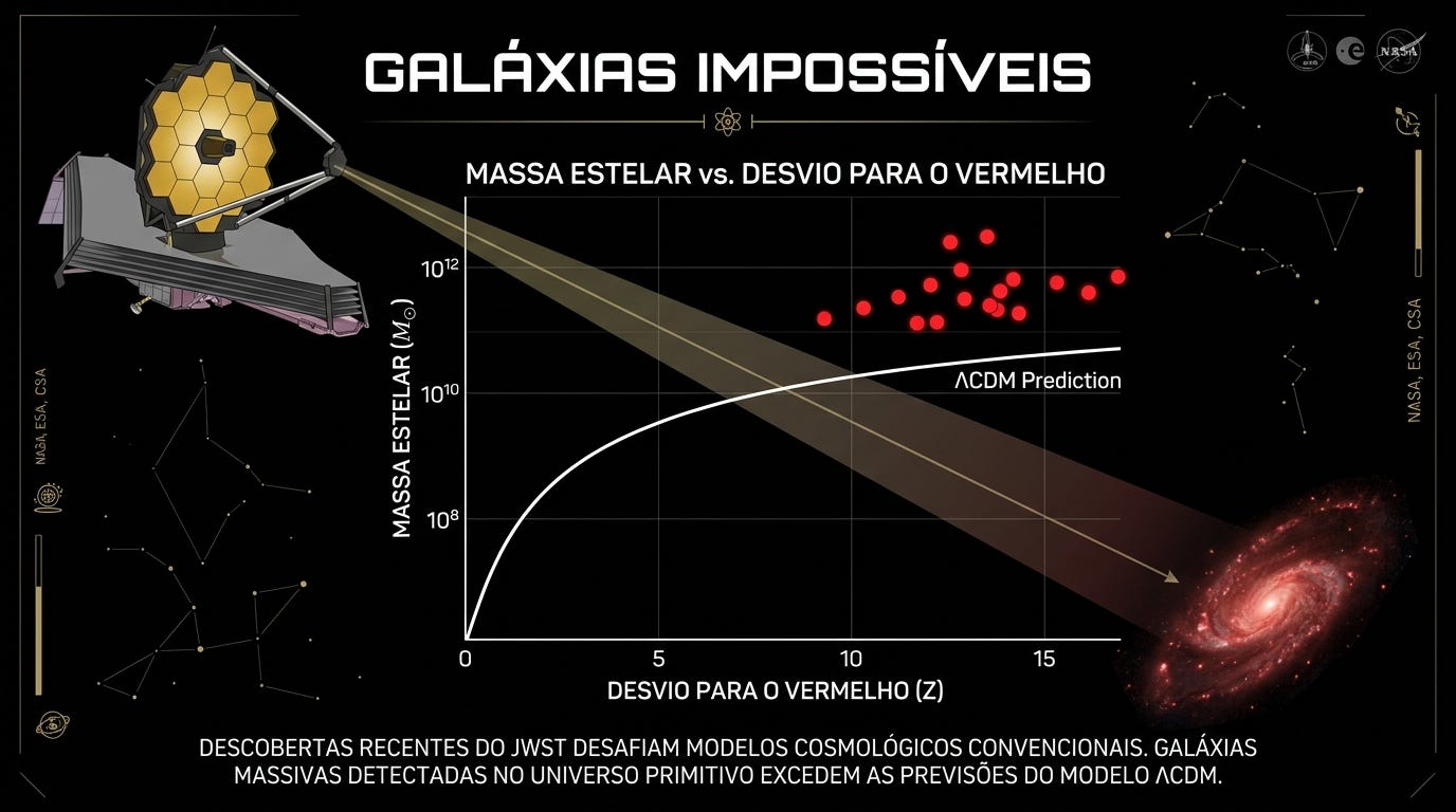 Galáxias massivas demais para o universo primitivo: a anomalia que pre