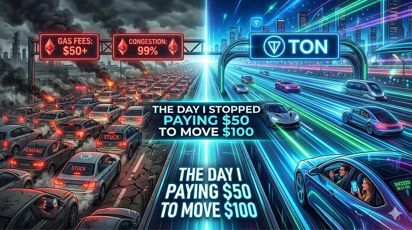 The Day I Stopped Paying $50 to Move $100: My Switch from Ethereum to TON