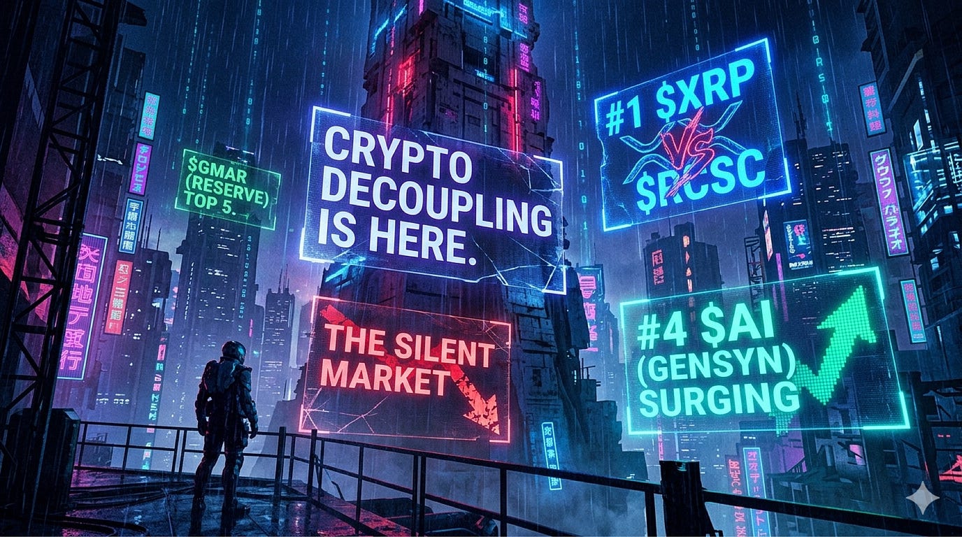 The Silent Market: Why $XRP and $AI are Surging While the World Stops Caring