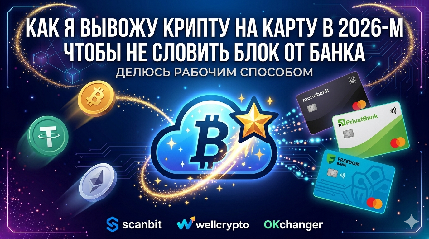 Как я вывожу крипту на карту в 2026-м, чтобы не словить блок от банка. Делюсь рабочим способом