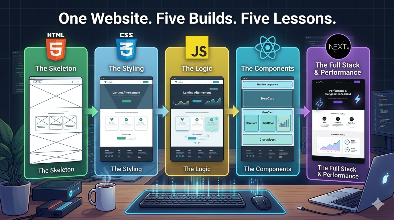 I Built the Same Website Five Different Ways—Here's What Each Technology Taught Me