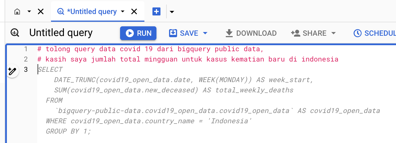 Mudah Membuat Query dengan AI pakai BigQuery Code Assist — Seri AI untuk Data: Part 1