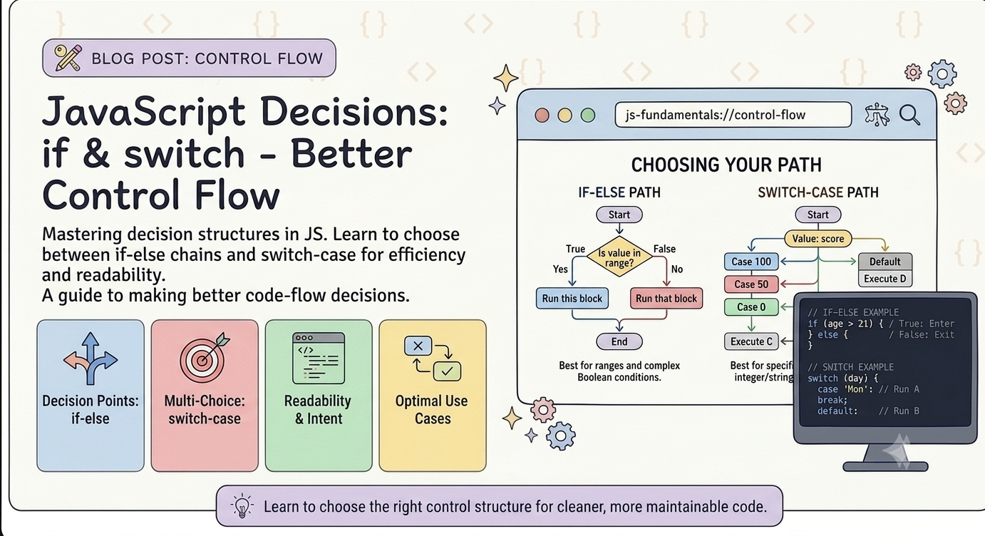 Control Flow in JavaScript: Make Better Decisions with if and switch