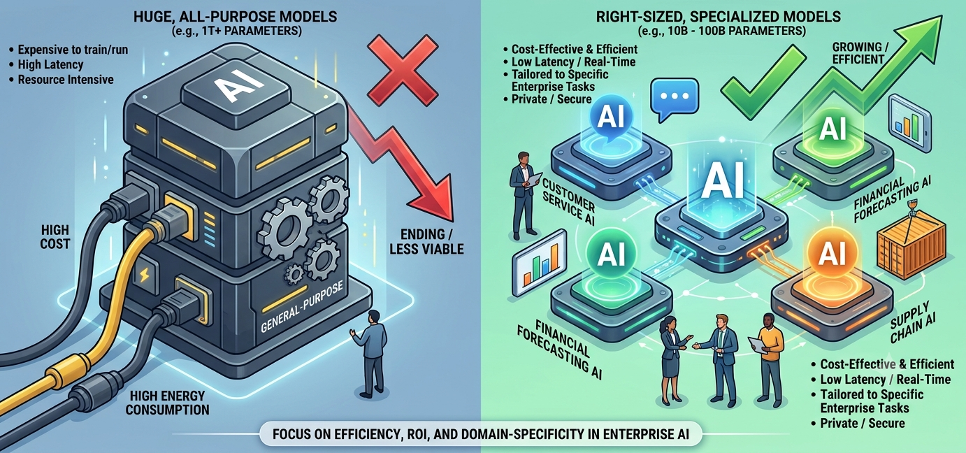 The Era of Bigger AI Models Is Ending. Enterprise AI Is Entering the Age of Right-Sized Models.