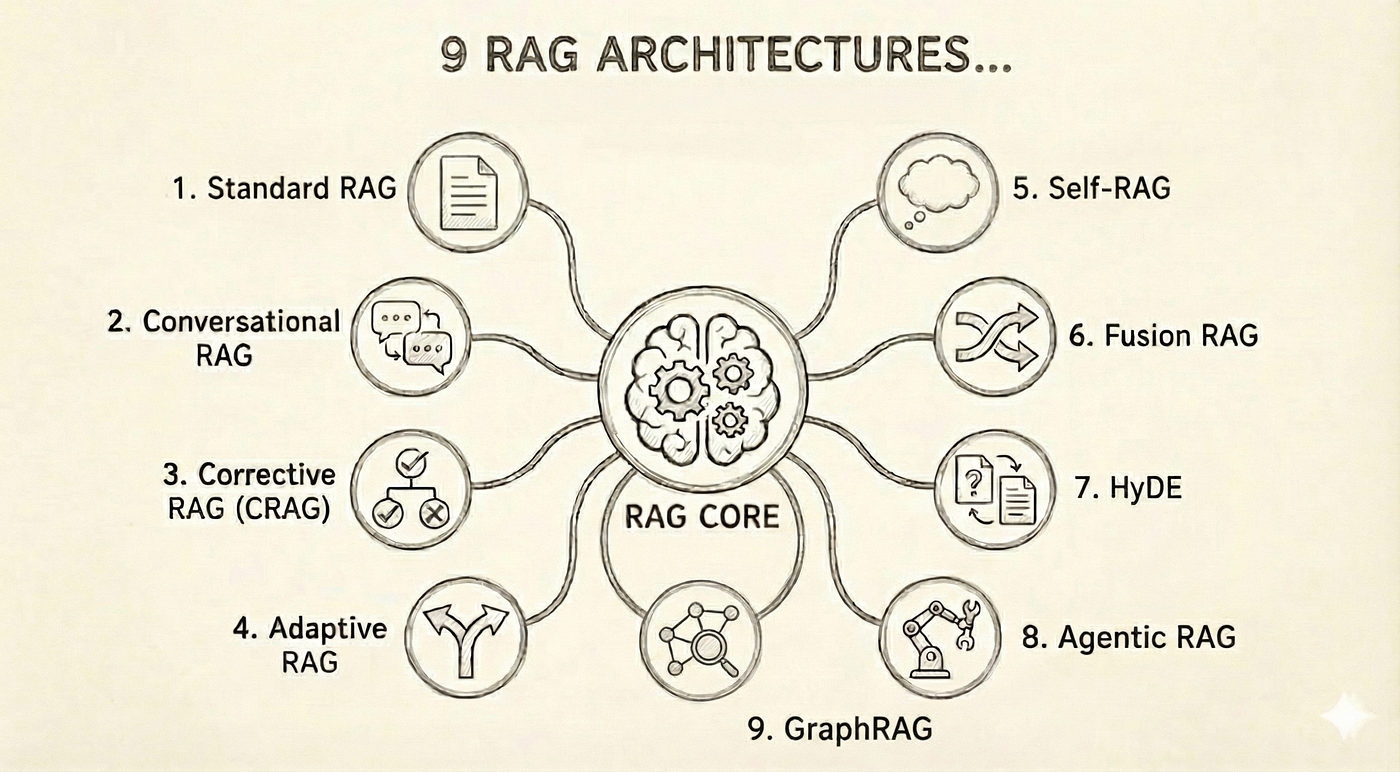 RAG Architectures: Vector Databases, Conversational RAG, Agentic RAG, Graph RAG