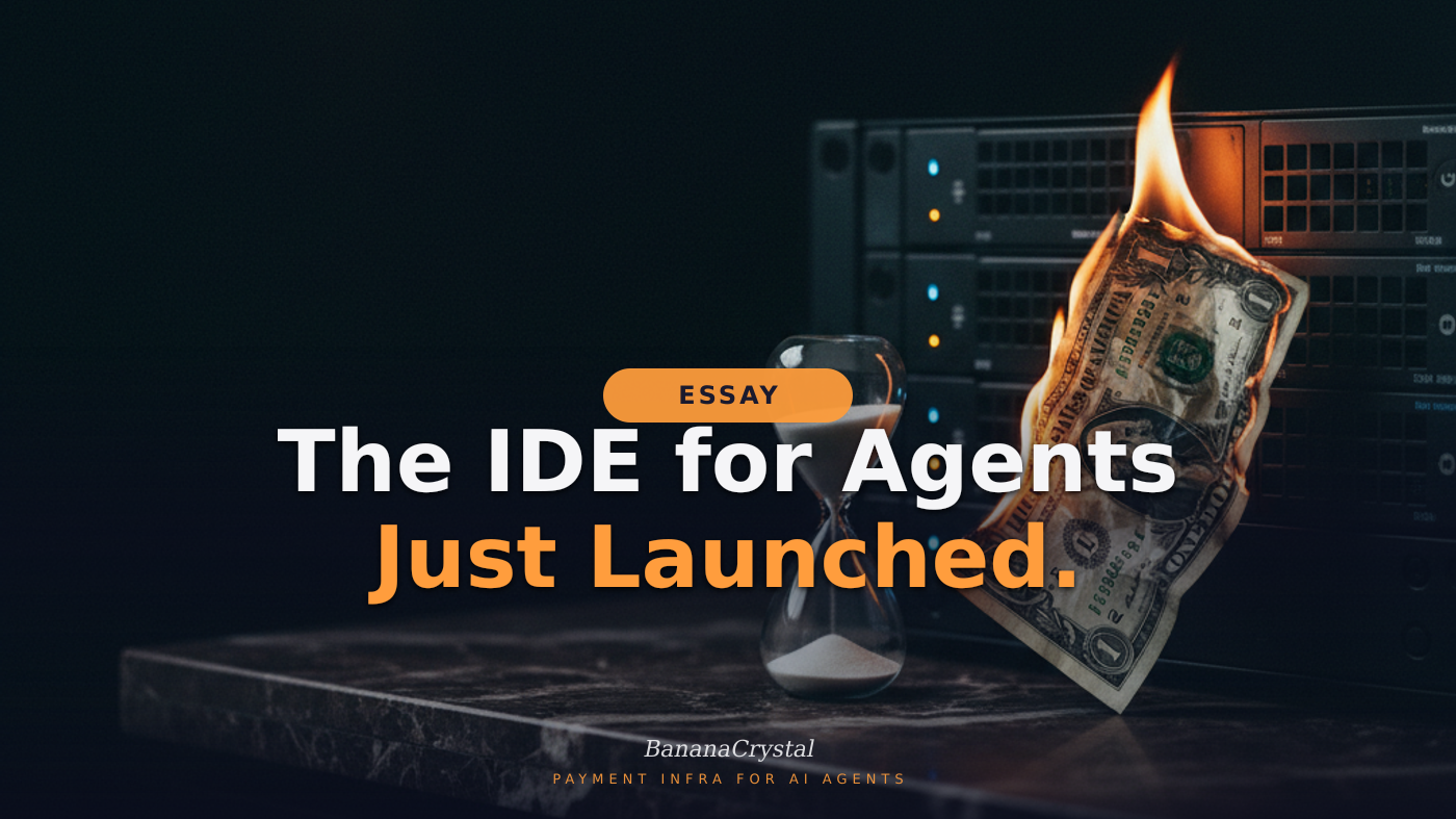 The IDE for Agents Just Launched. The Wallet for Agents Still Does Not Exist.