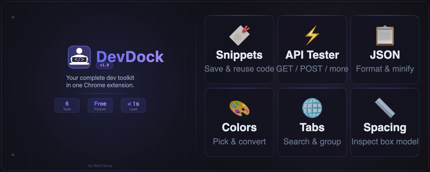 DevDock - One Popup. Six Tools. Zero Context Switching.