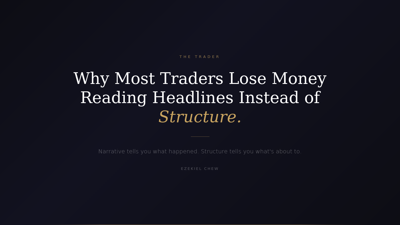 Why Most Traders Lose Money Reading Headlines Instead of Structure