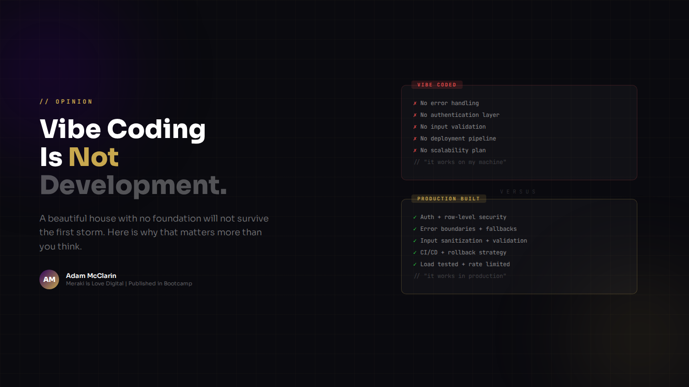 Vibe Coding Is Not Development. Here Is Why That Matters More Than You Think.