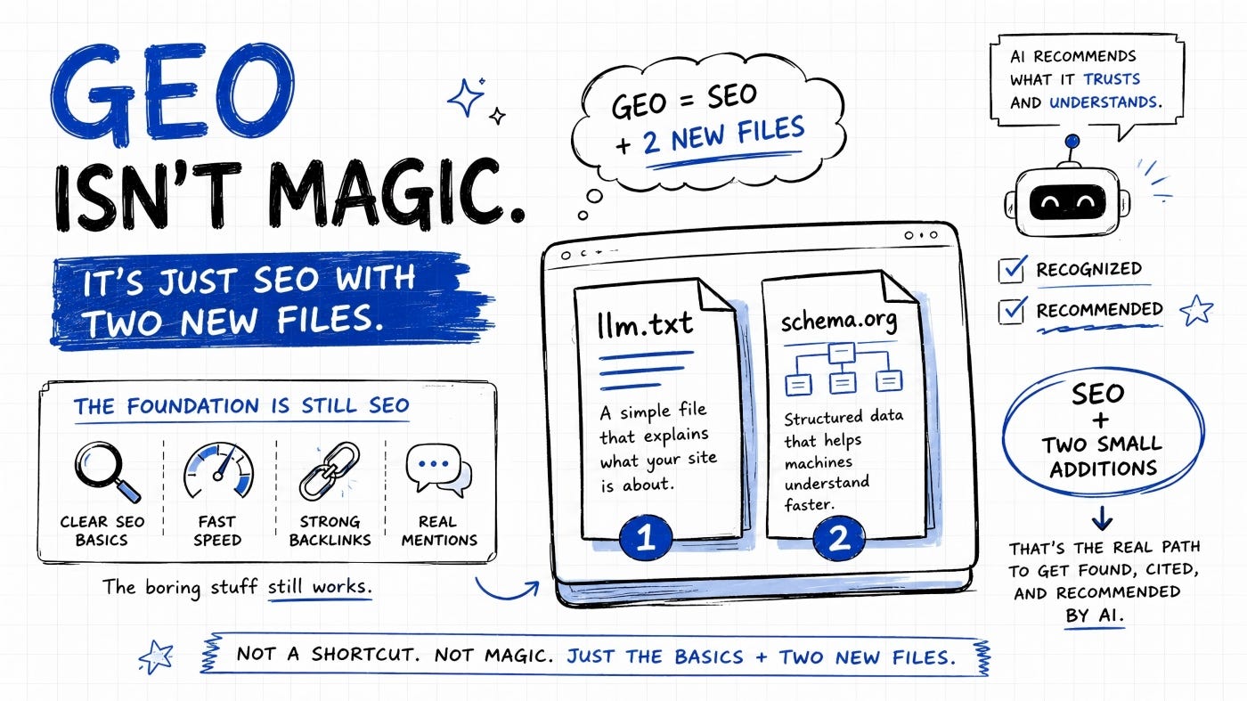 GEO Isn’t Magic. It’s Just SEO With Two New Files.