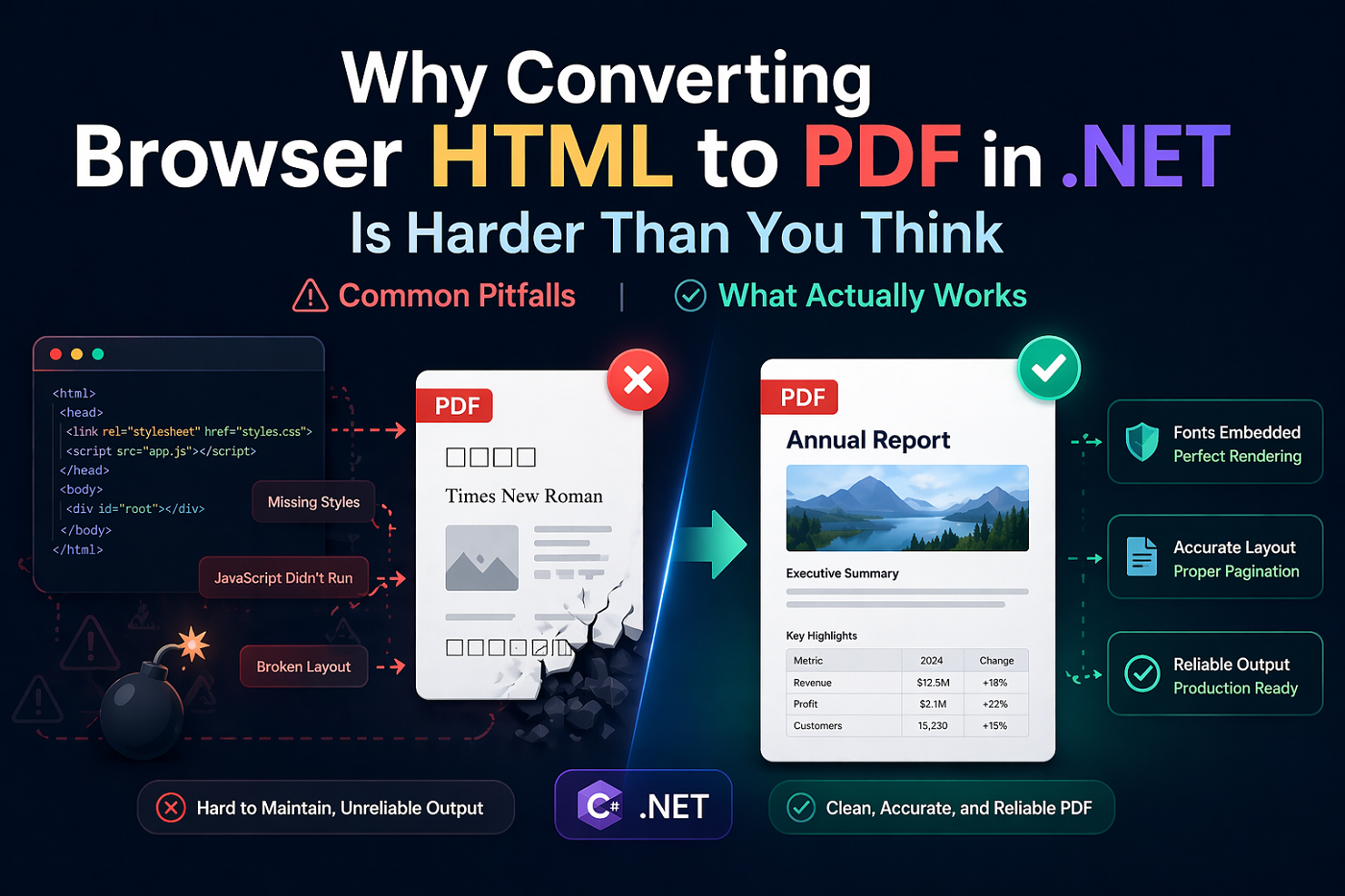 Why Converting Browser HTML to PDF in .NET Is Harder Than You Think
