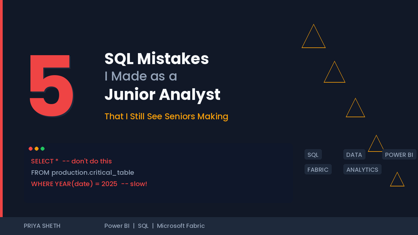 5 SQL Mistakes I Made as a Junior Analyst (That I Still See Seniors Making)